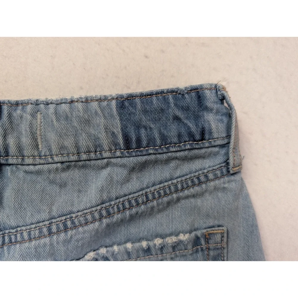 Hollister Womens Jean Mini Skirt Sz 000 23 Raw Hem Light Wash Blue